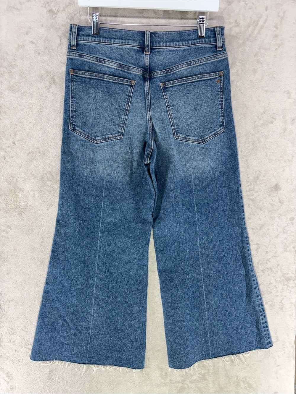 Madewell Flared Wide Leg Frayed Hem Jeans Size 30 - Picture 5 of 11